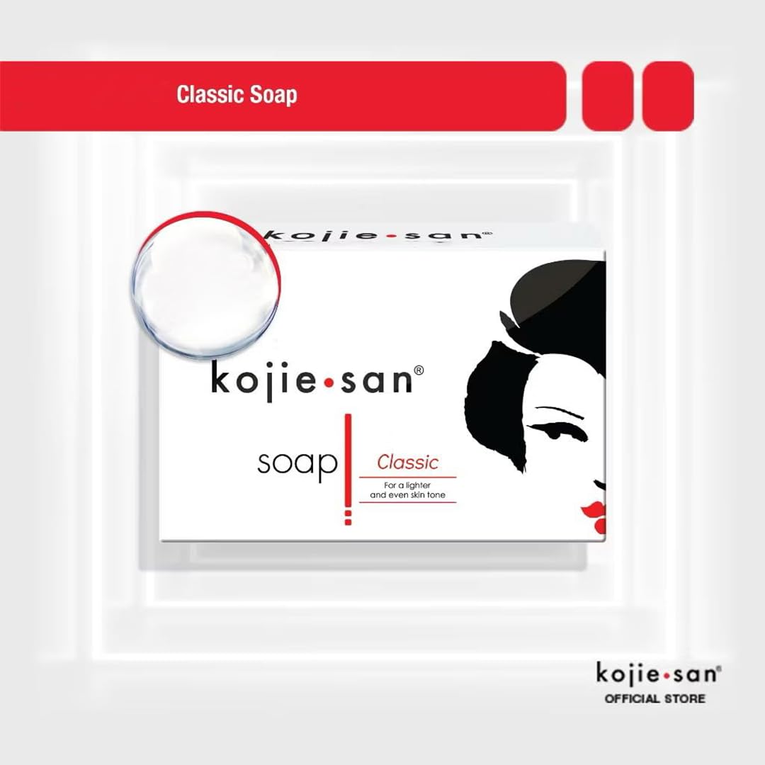 Kojie San Kojic Acid Soap wet hands with rich lather for cleansing.