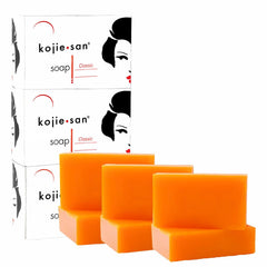 Kojie San skin-brightening soap front-pack view for potential even-toned skin.