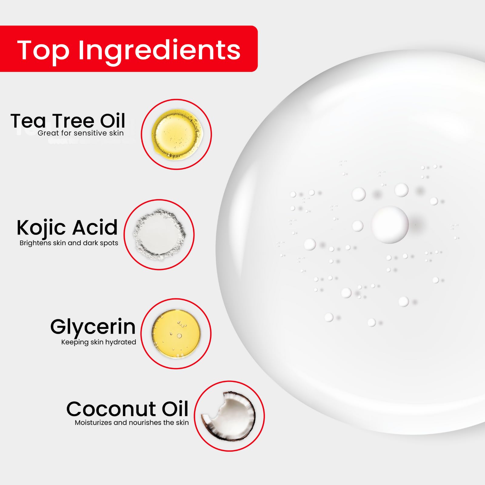 Kojie San application on inner thigh demonstrates targeted cleansing