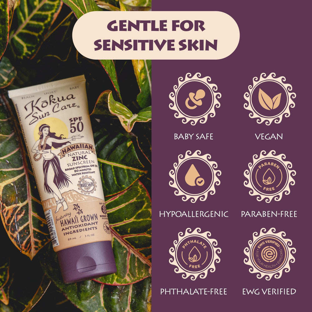Kokua Sun Care baby-safe formula ready for family use gentle on sensitive skin