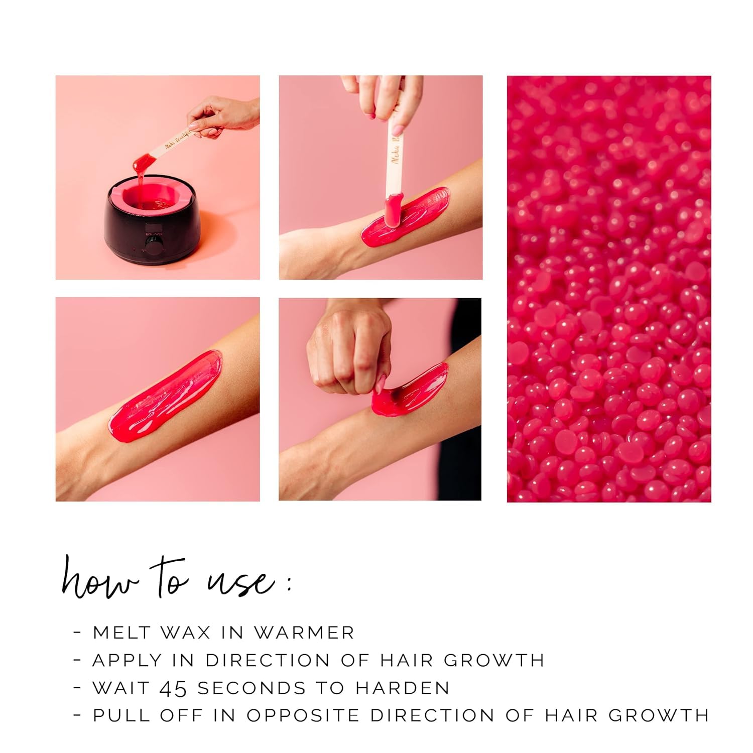 KoluaWax coarse-hair formula designed for effective Brazilian and underarm waxing.