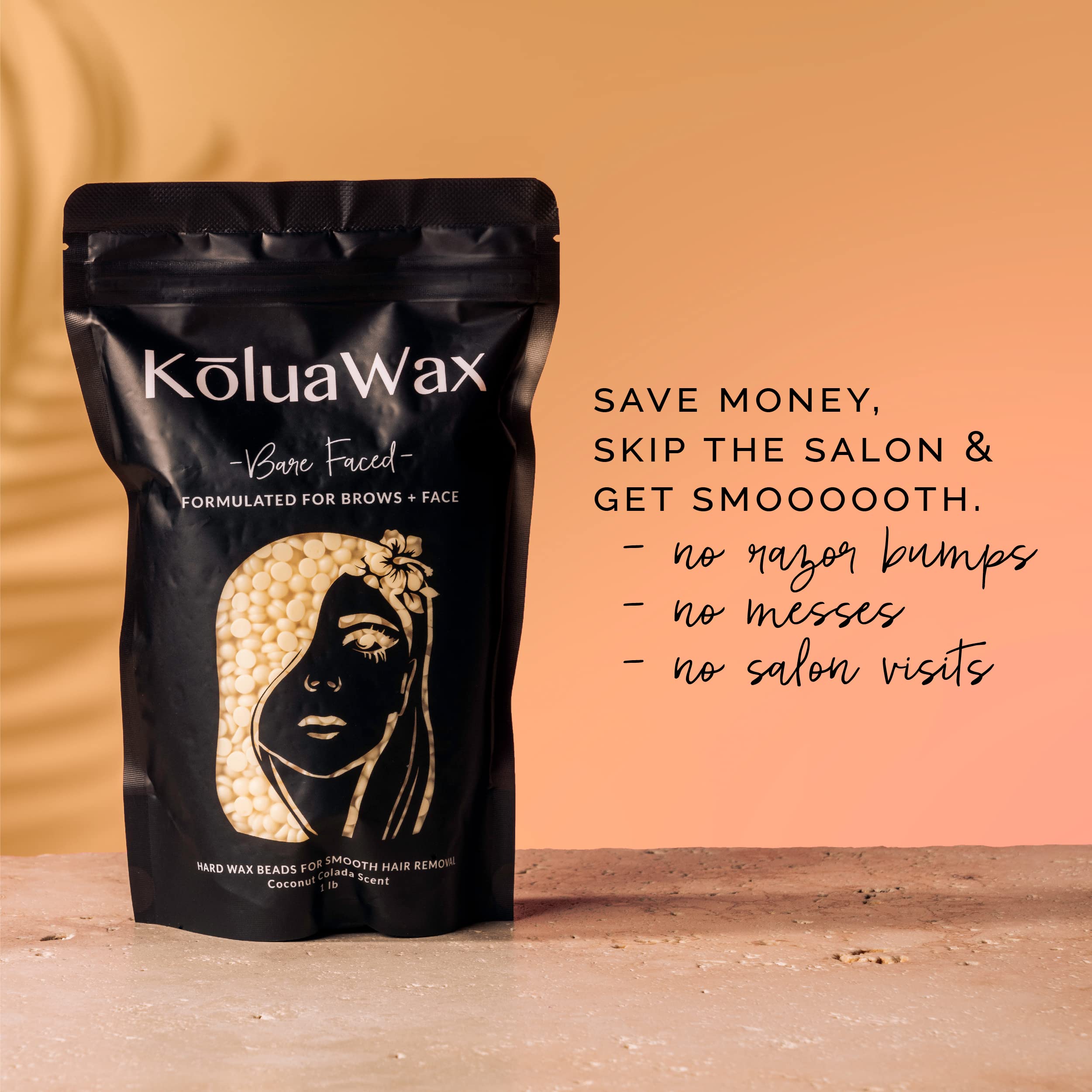 KoluaWax hard wax beads kit-included supports at-home waxing with ready-to-use tools.