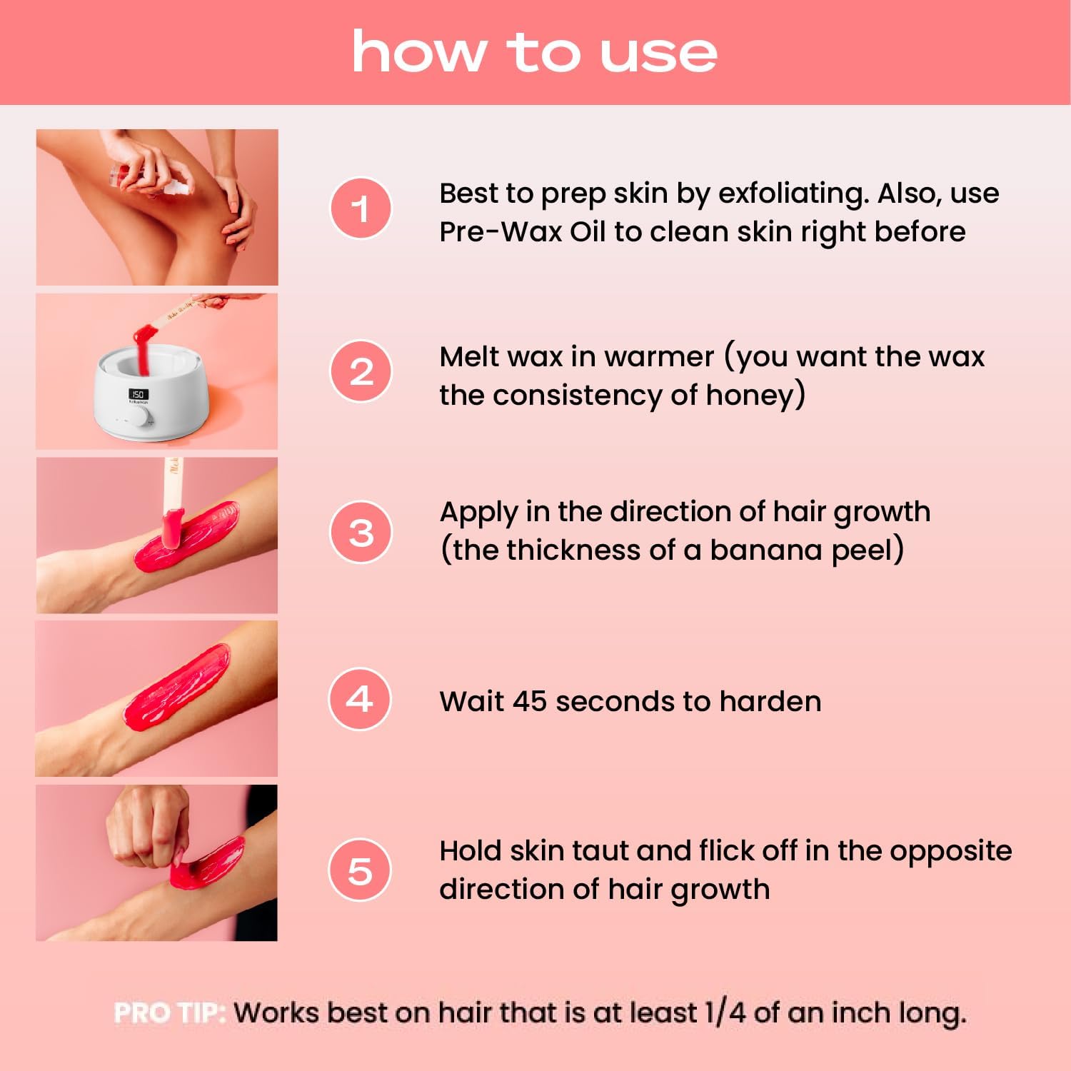 KoluaWax beads for Brows & Face enable gentle facial waxing.