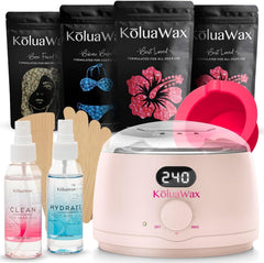 KoluaWax premium waxing kit warmer for precise heat control and safer home waxing sessions.