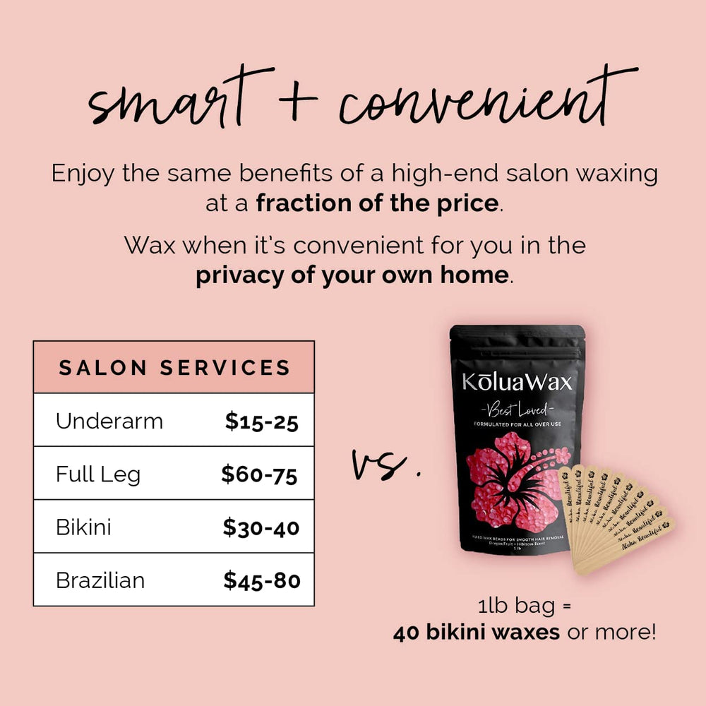 KoluaWax underarm waxing with coarse hair beads for comfortable session