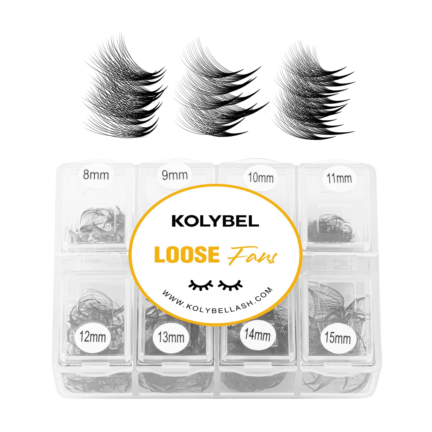 Kolybel Premade lash fans 600-fan box enables time-saving volume lashes.