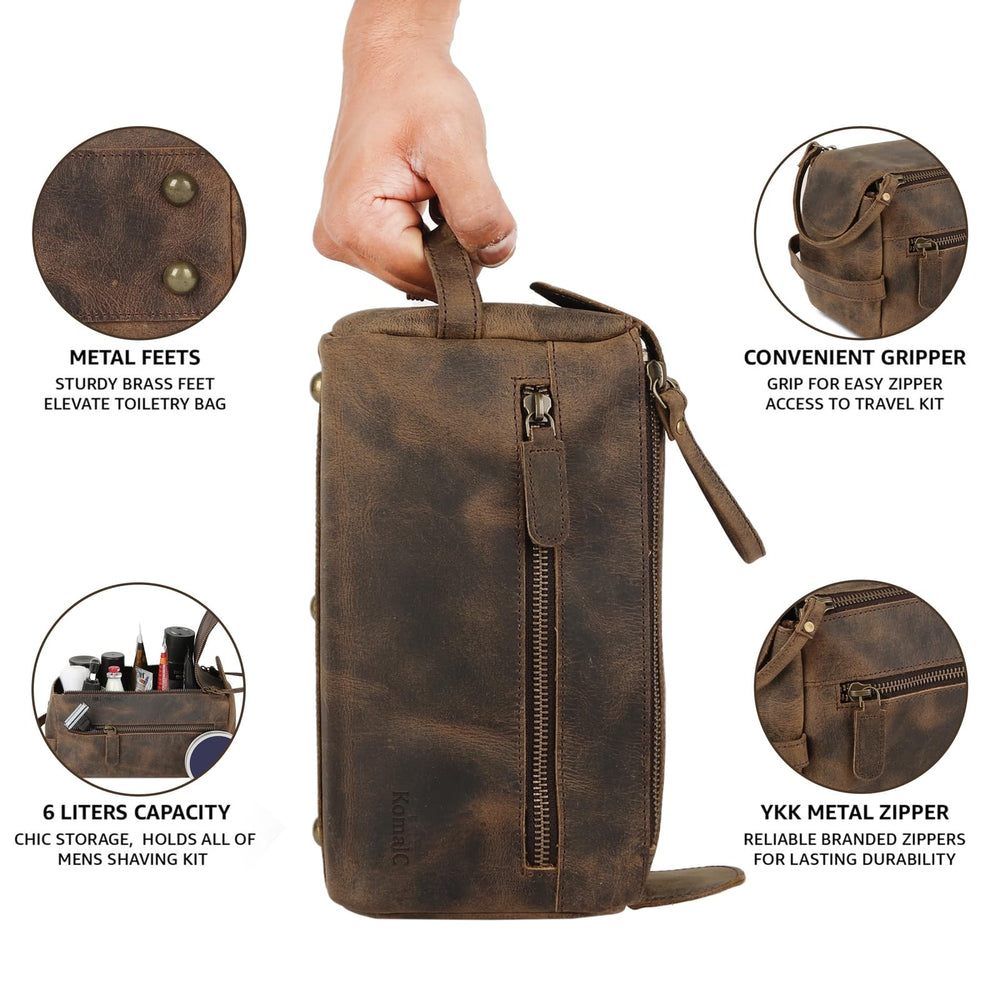 KomalC gift-ready premium Dopp bag for travelers and gifting occasions.