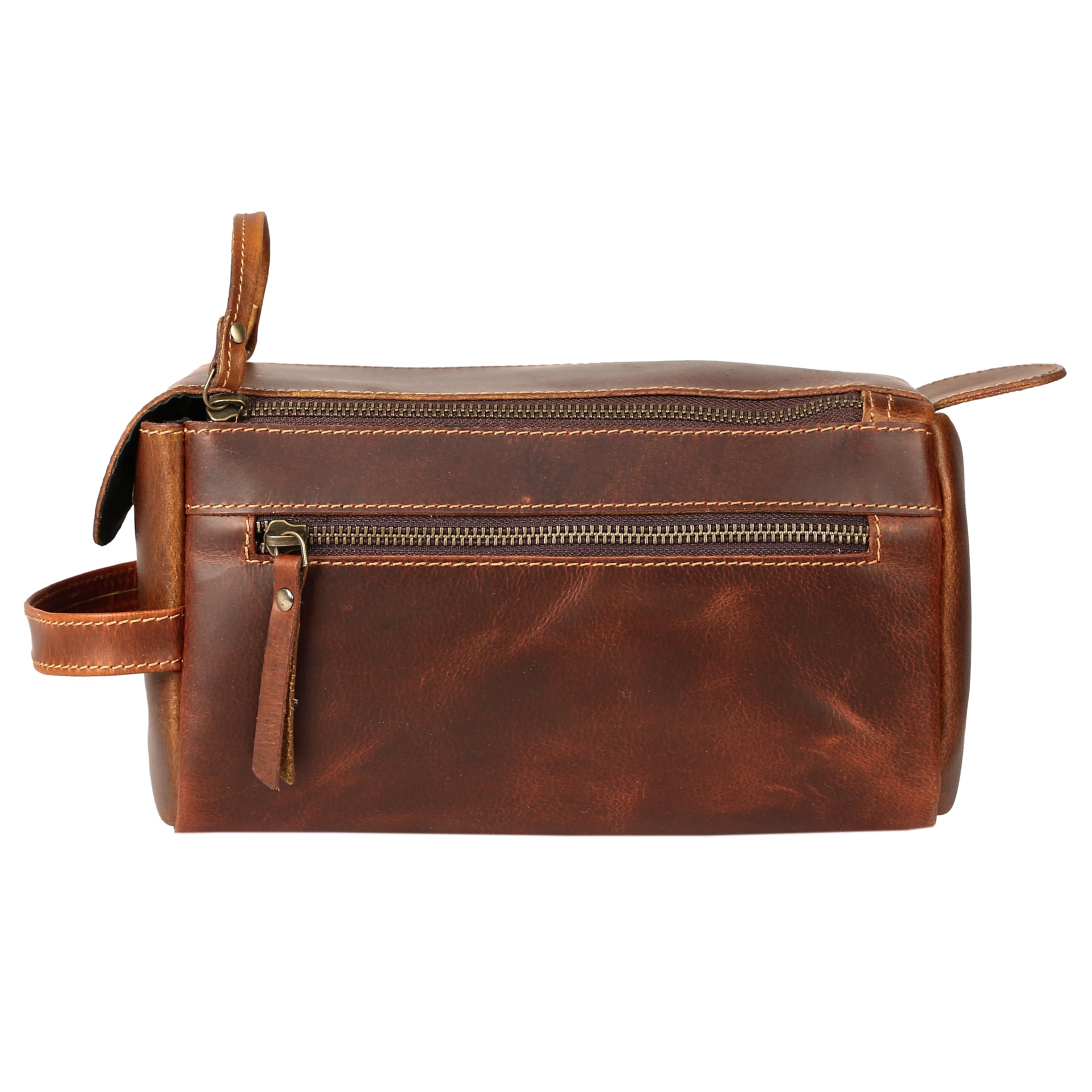 KomalC Dopp Kit stitching close-up highlighting hand-stitched craftsmanship