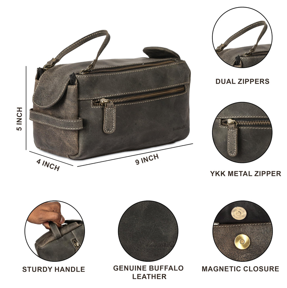 KomalC travel dopp kit, versatile for weekend trips and daily use.