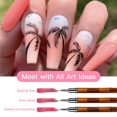 Komall nail art brush 8mm for smooth curves and highlights.