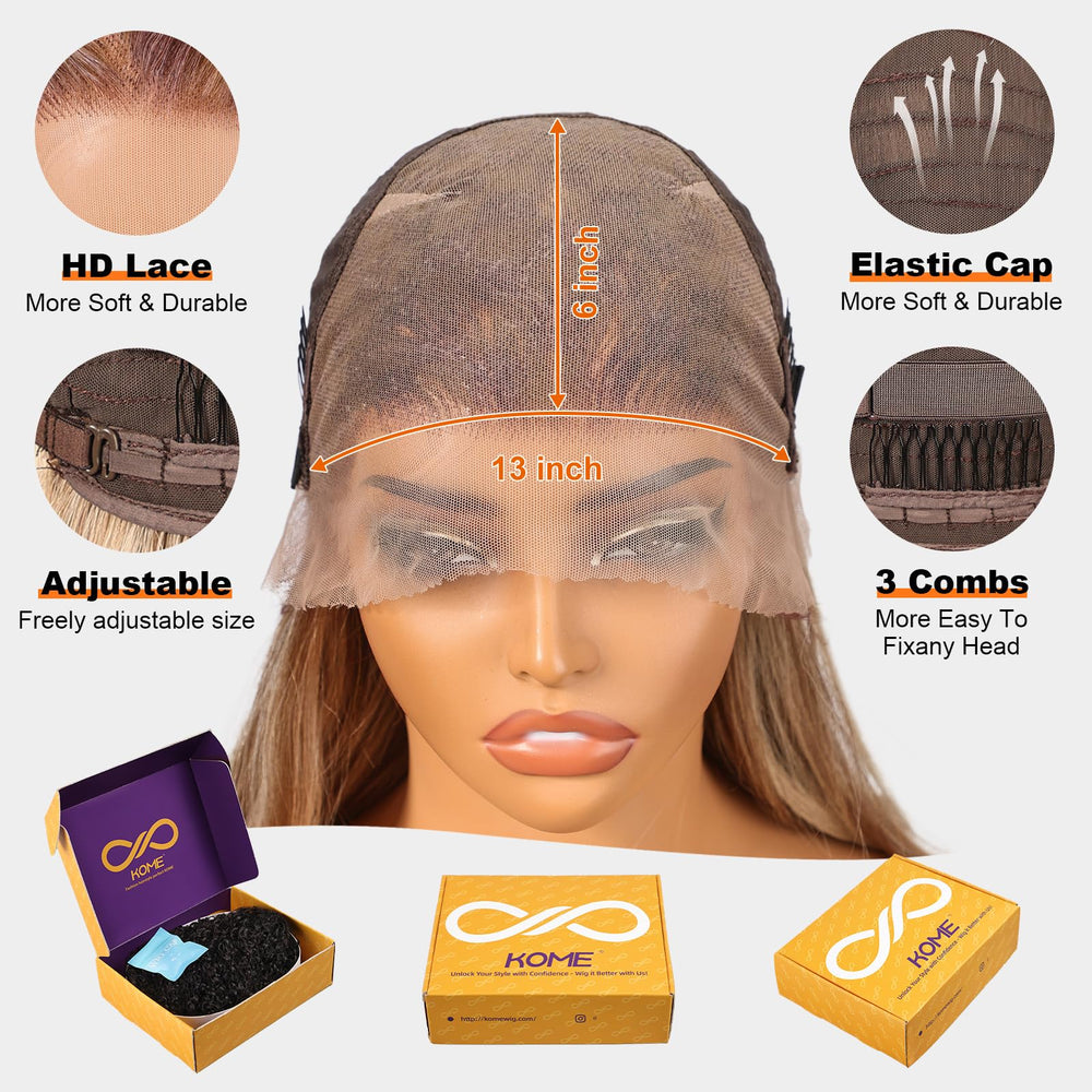 KOME Ash Blonde featherLight airflow keeps wig light and breathable.