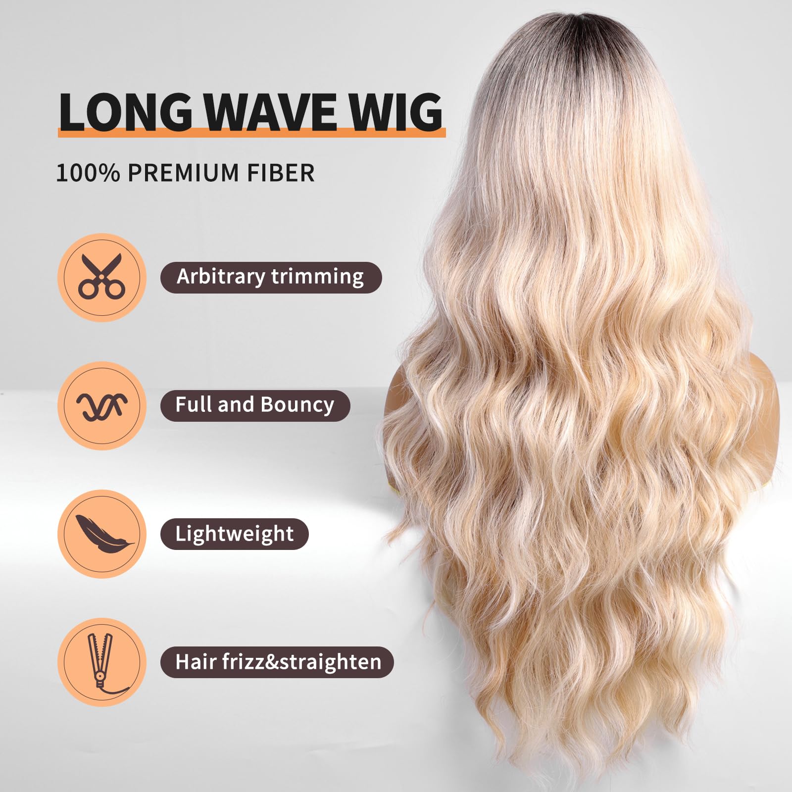 KOME easy-wear wig helps quick styling with shake-and-go fluff.