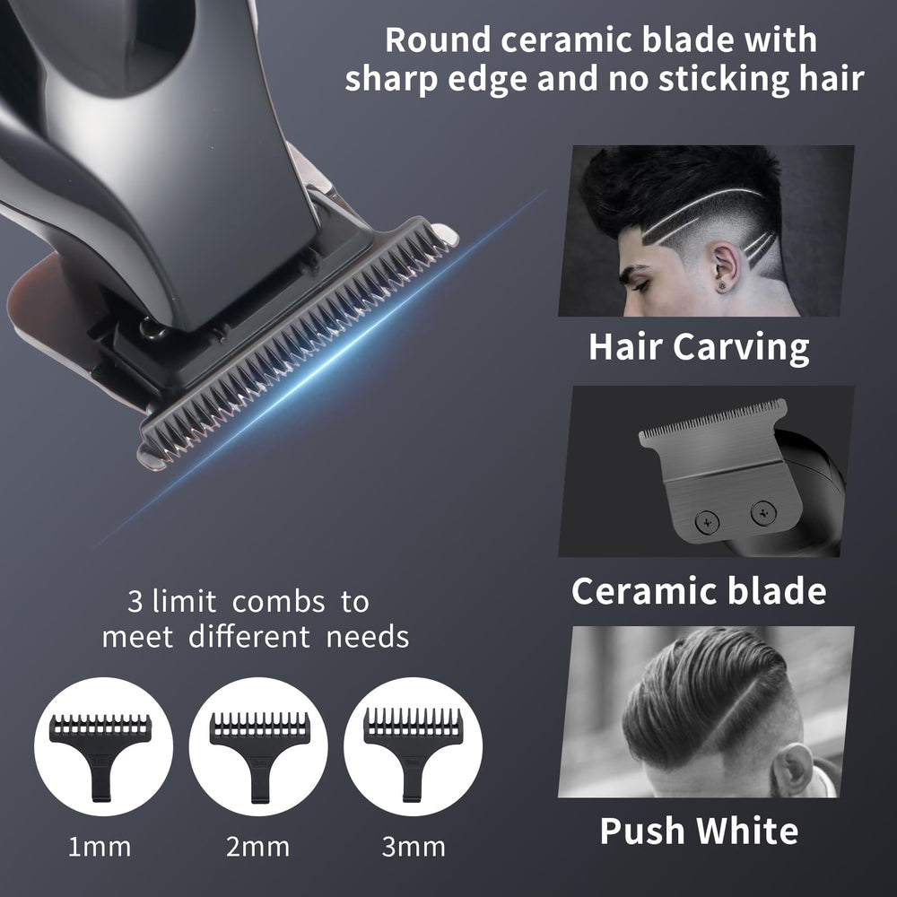 KOMINGDON beard trimmer T blade zero-gap close-up demonstrates precise 0.1 mm trimming