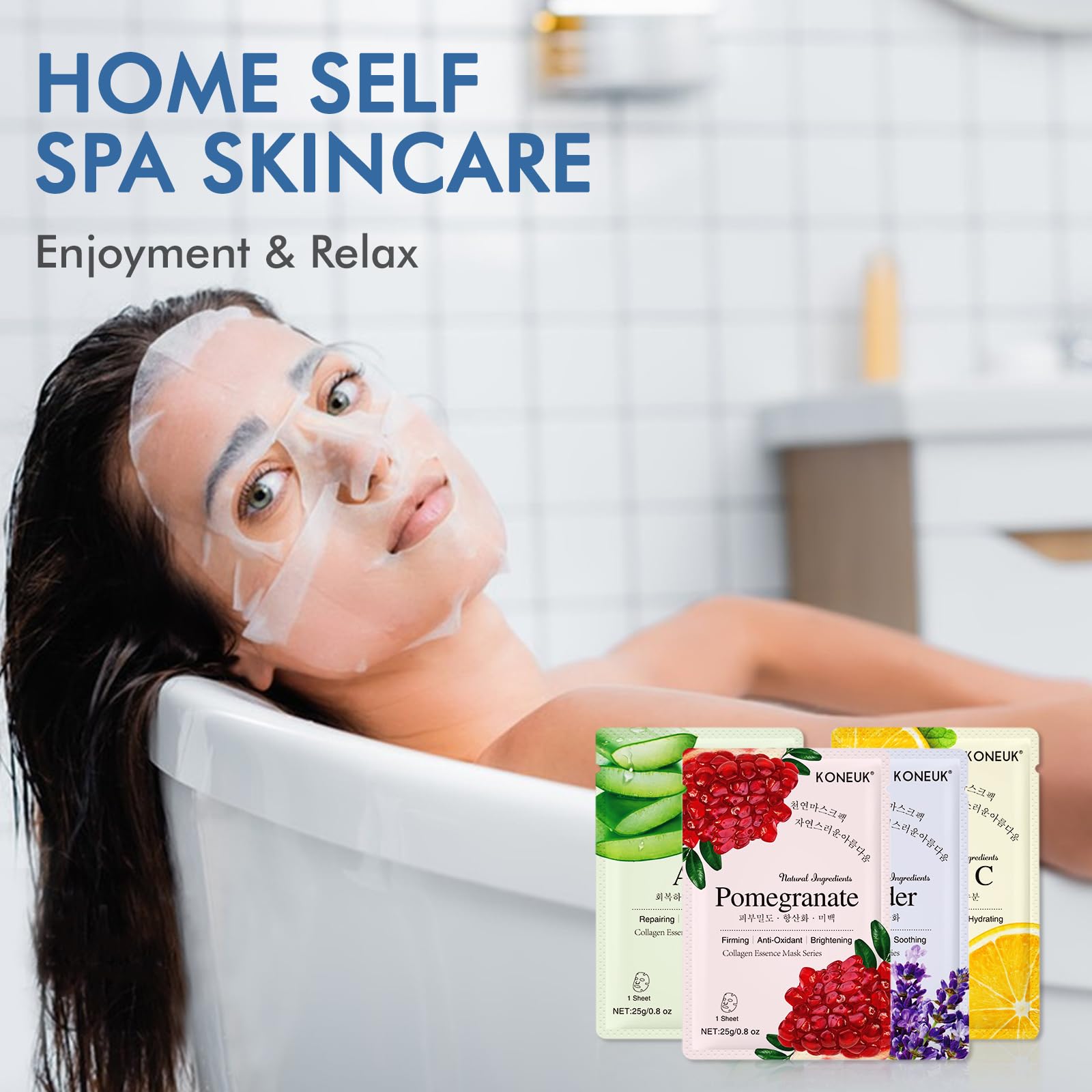 KONEUK quick-use 15-20 minute mask session visual, quick skin refresh.