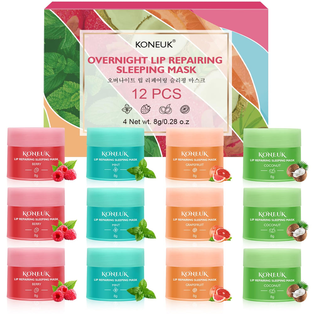 KONEUK 12-pack lip sleeping mask box for gift-ready overnight lip care.