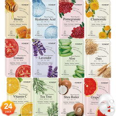 KONEUK 24-pack sheet masks variety pack for daily hydration.