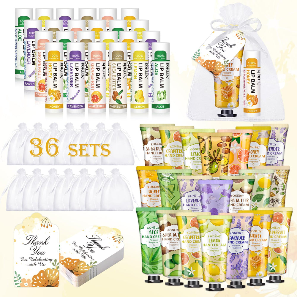 KONEUK 36 pack hand cream bulk set shown in elegant tubes for long lasting hydration