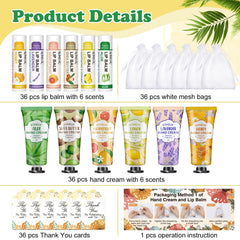 KONEUK 36 pack lip balms bulk set in six scents for on the go moisture