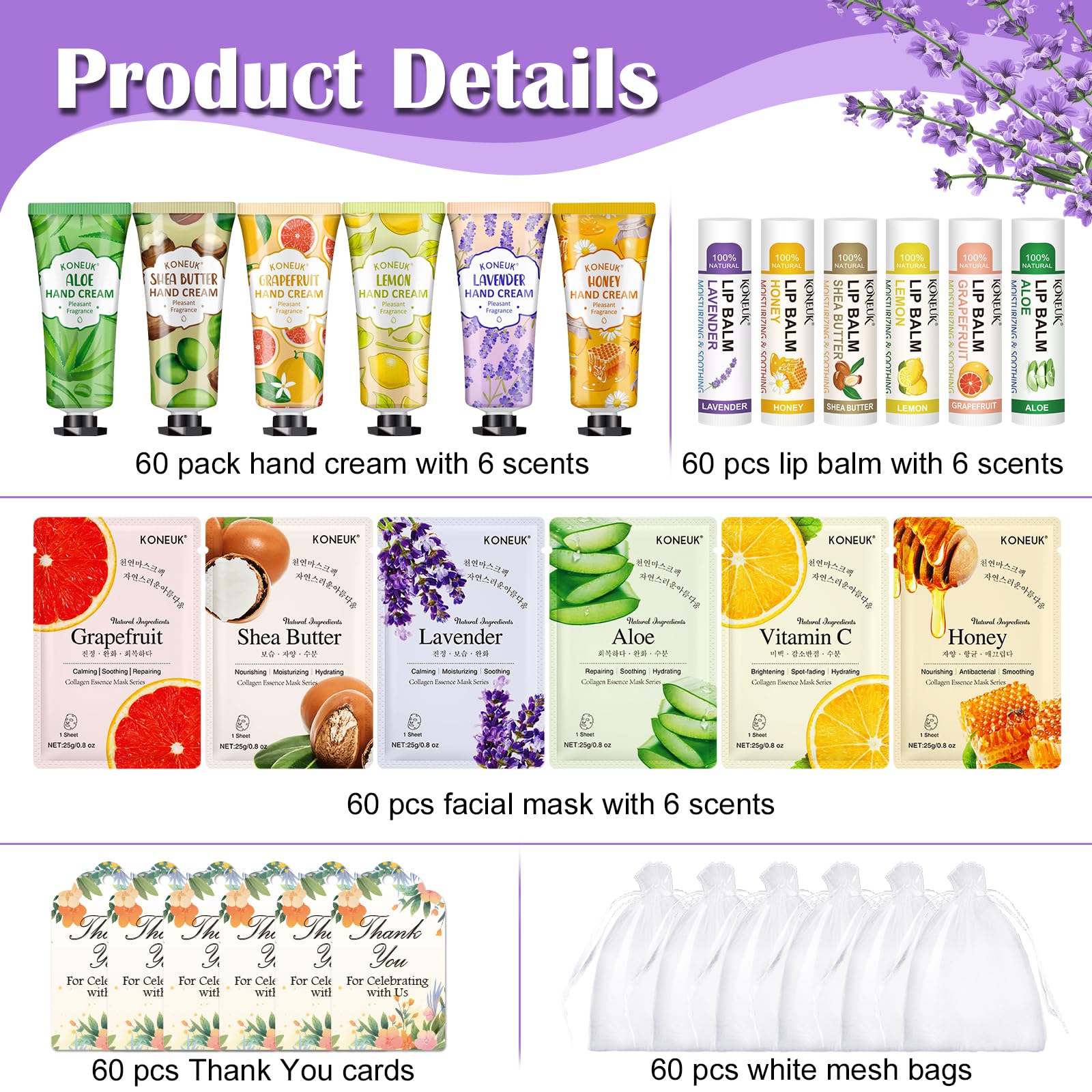 KONEUK hand creams in six scents with vibrant tubes for stocking stuffers.