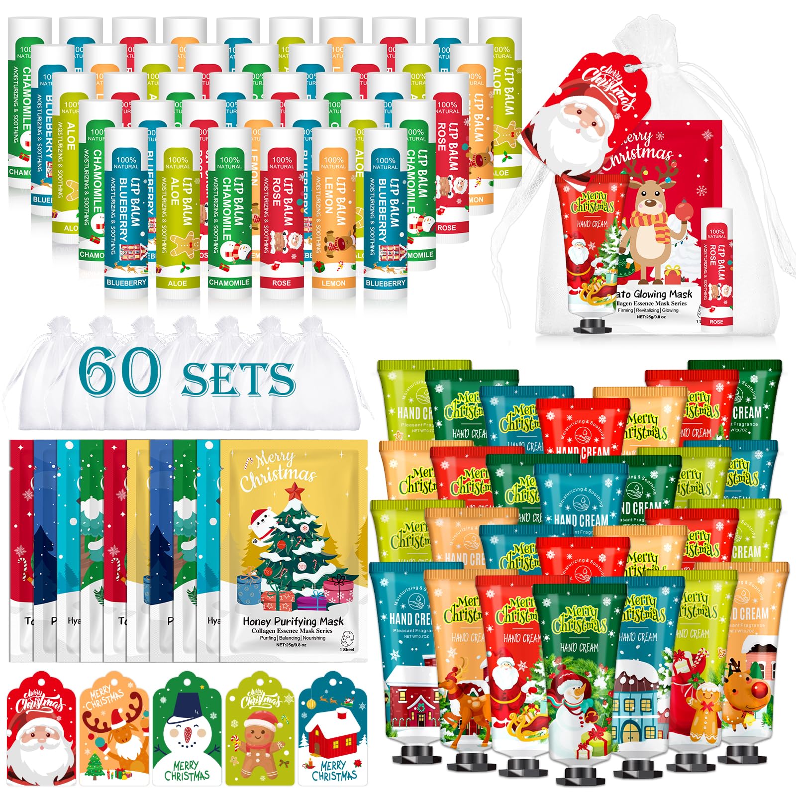KONEUK 60-pack Christmas gift set displayed as a festive stocking-stuffer bundle for easy gifting.
