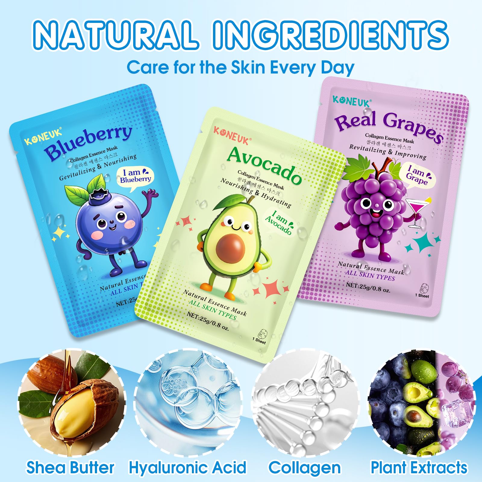 KONEUK all-skin-types sheets with mild fragrance for gentle care