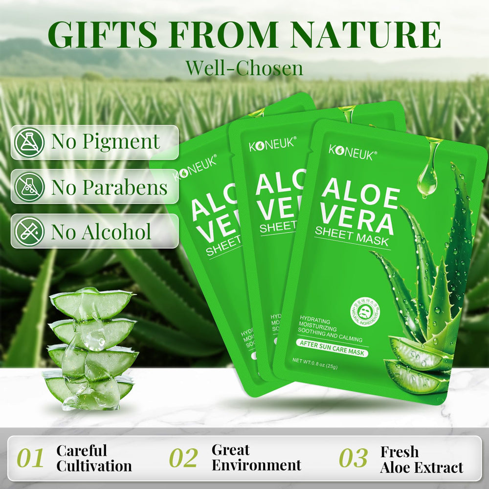 KONEUK Aloe Vera Mask close-up showing fresh aloe essence
