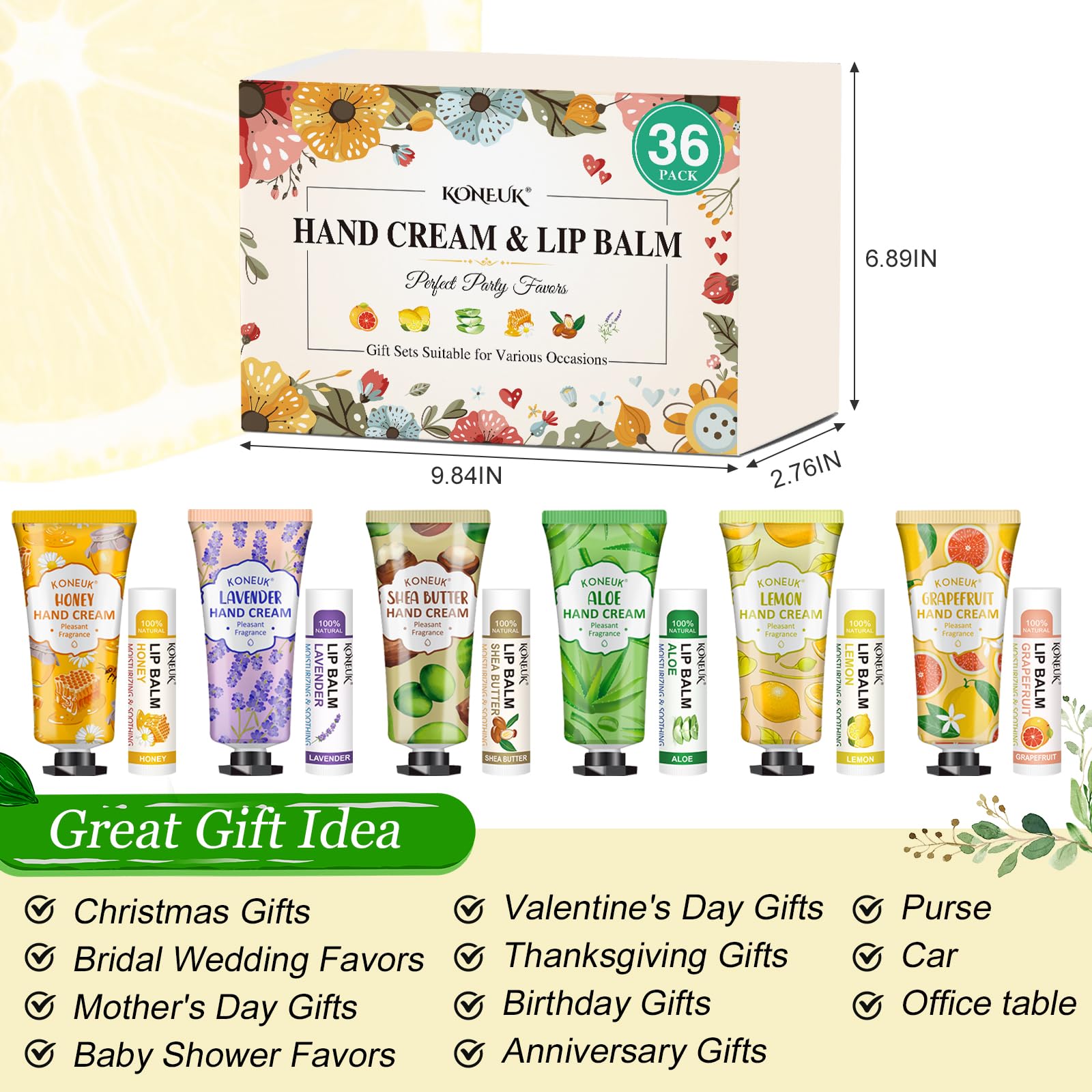 KONEUK gift set presentation showing organized packaging for easy assembly