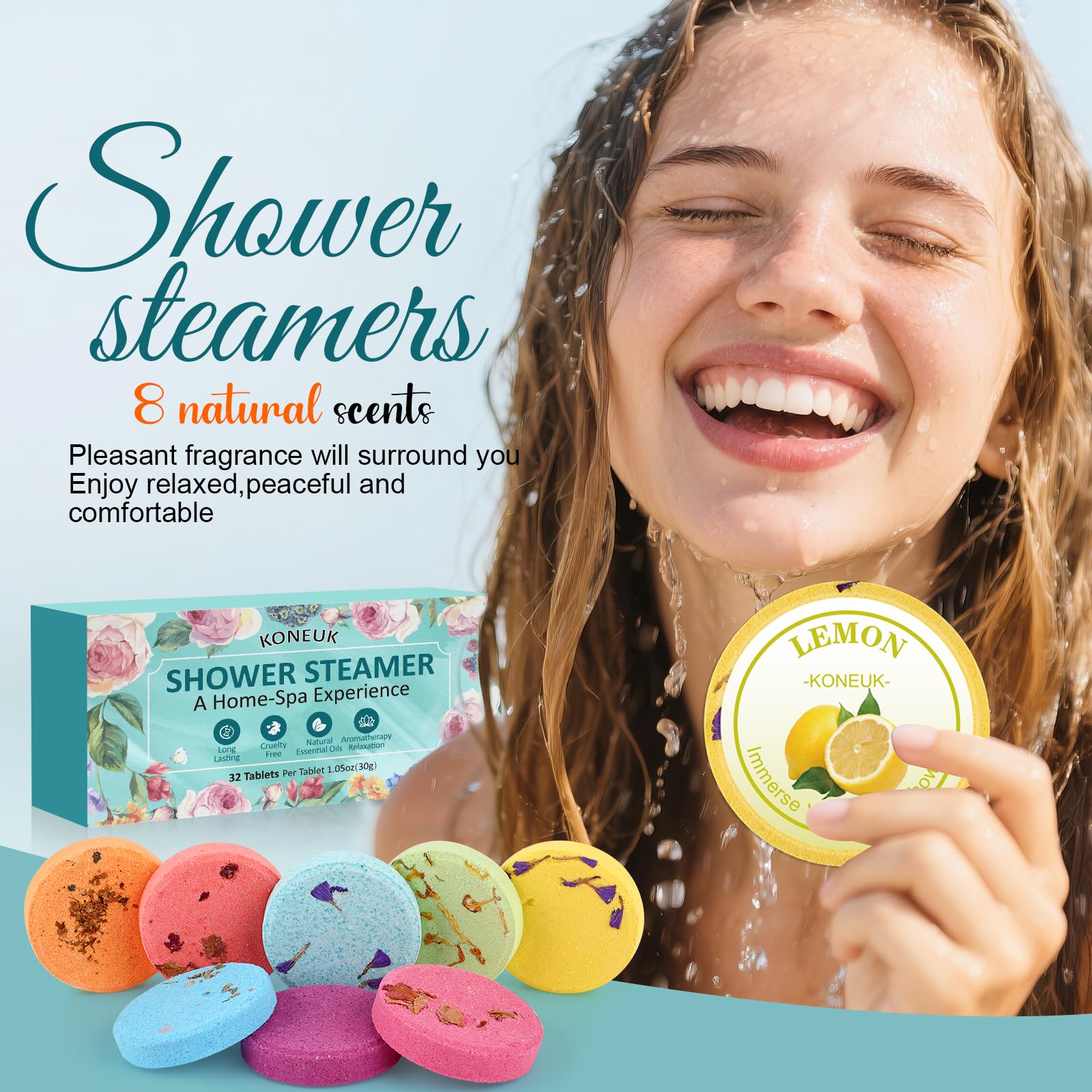 KONEUK lavender shower steamer for soothing tranquil ritual