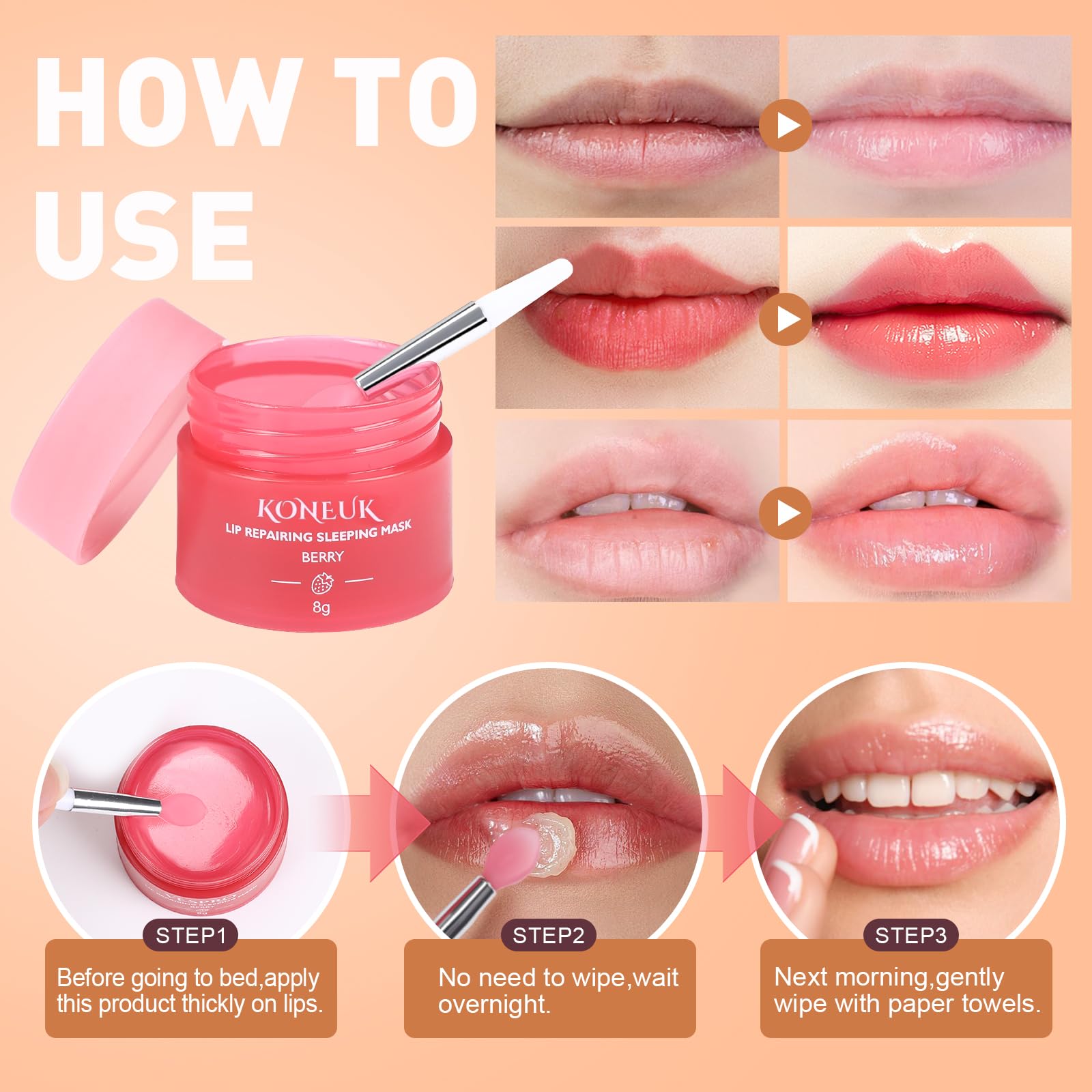 KONEUK coconut flavor mask provides rich overnight moisture.