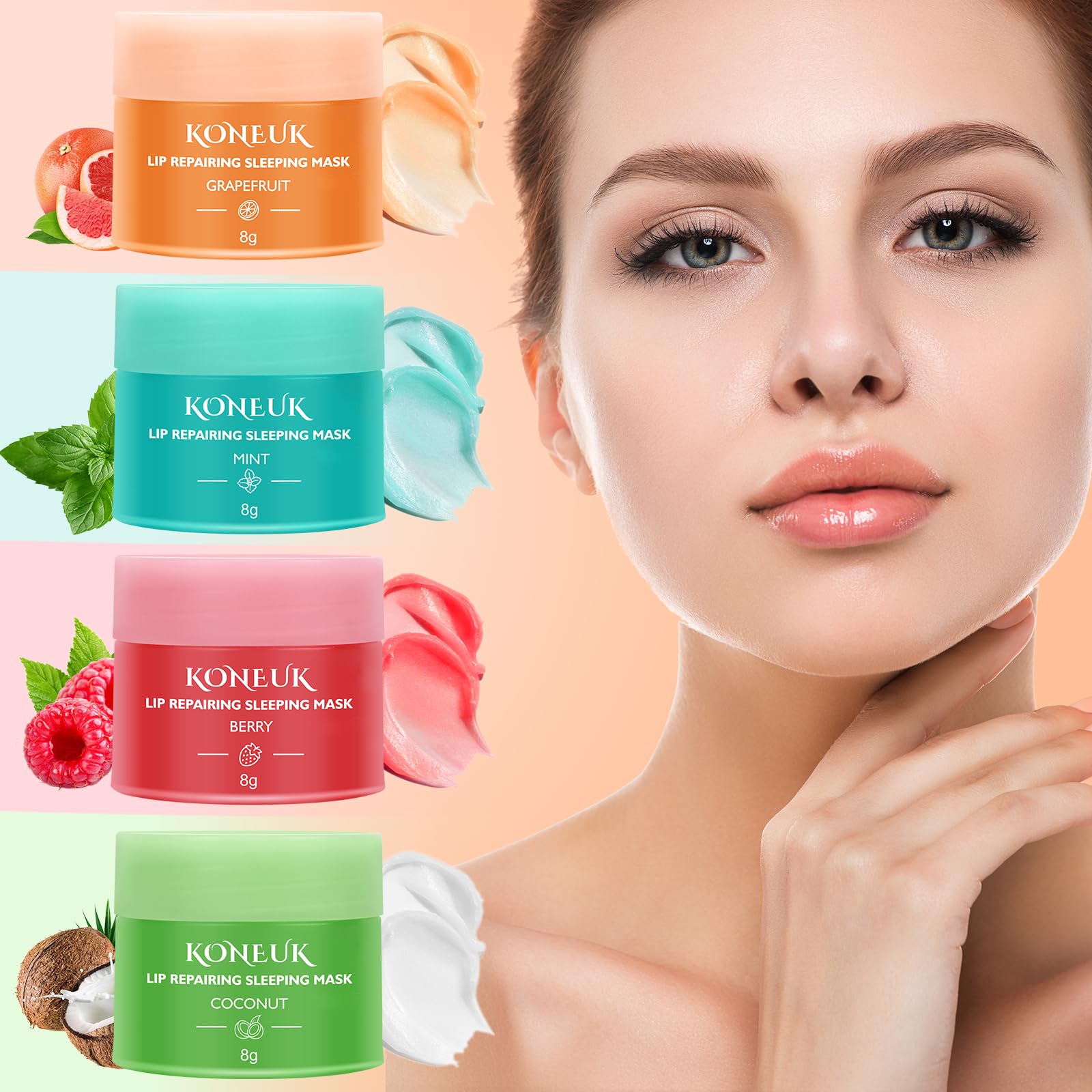 KONEUK lip mask ingredients feature vitamin C and avocado oil.