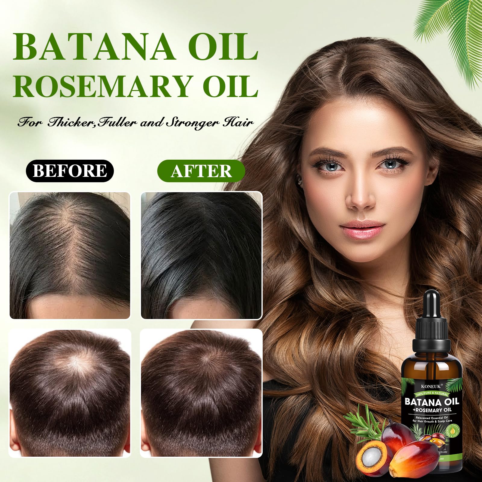 KONEUK Rosemary Oil bottle supports scalp nourishment for healthier hair.