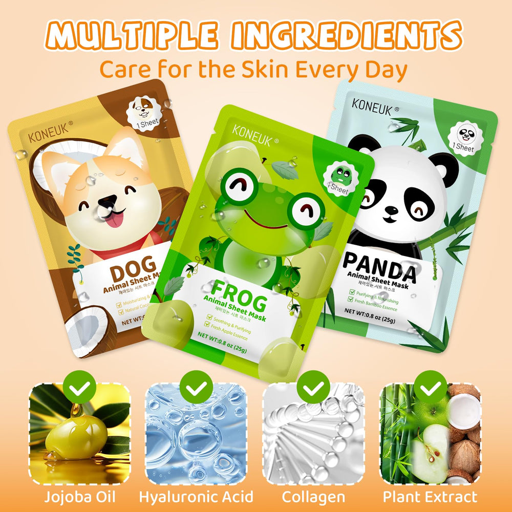 KONEUK sheep-pattern mask hydrates deeply and soothes tired skin after school or activities