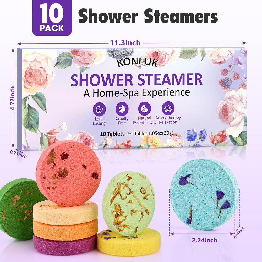 KONEUK shower steamers packaging box highlights holiday gifting ideas.