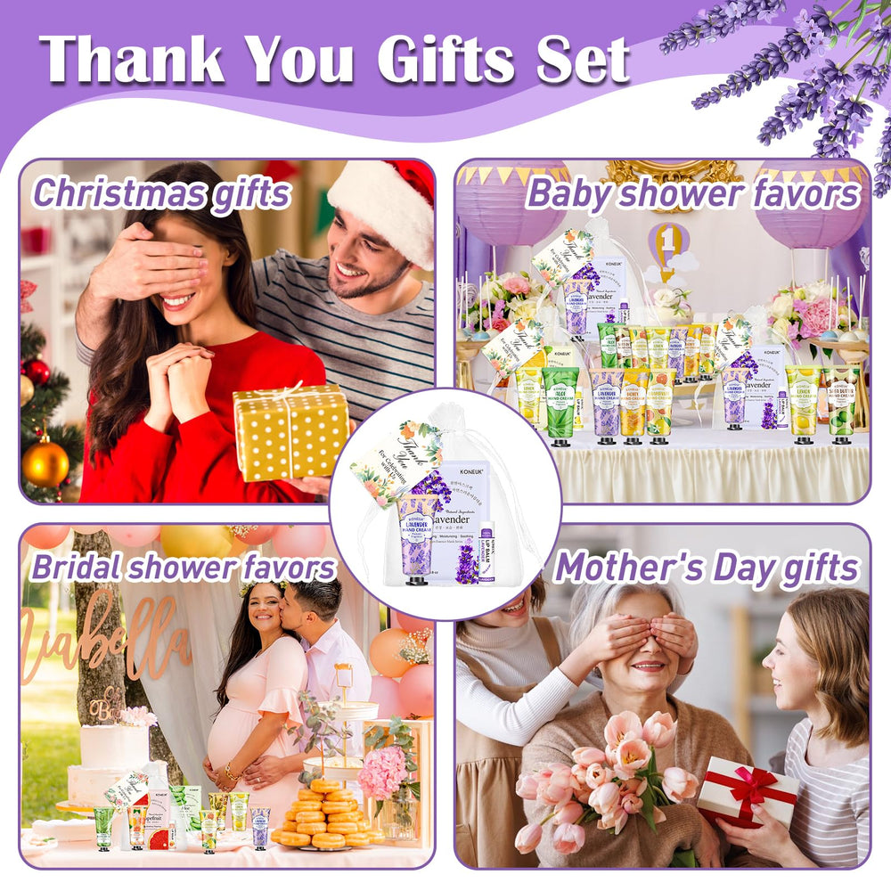 KONEUK six-fragrance selection featuring lavender, honey, lemon, grapefruit, shea butter, aloe.