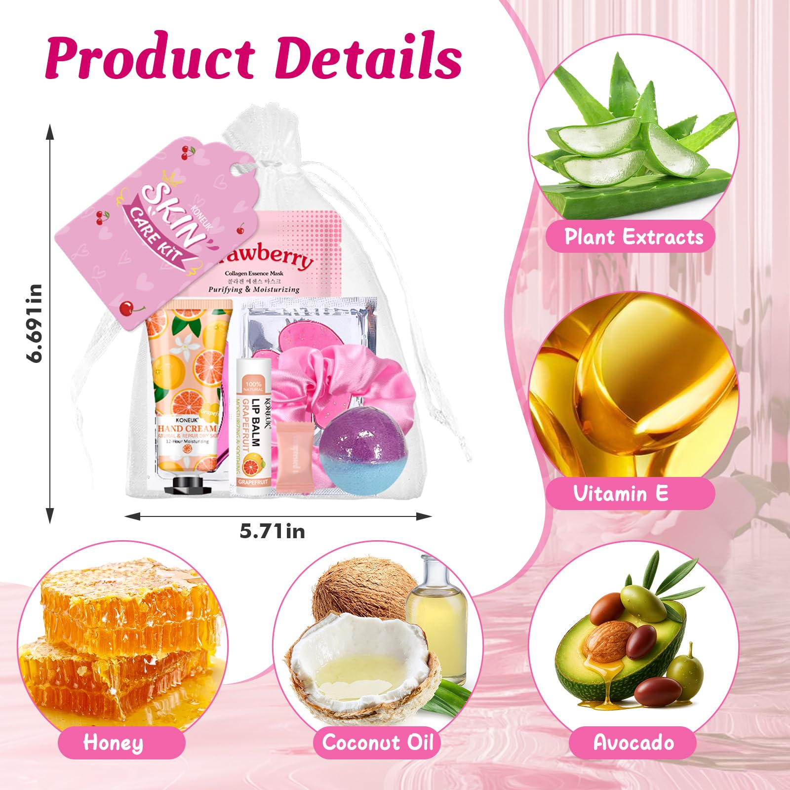KONEUK spa party kit lip balms offering portable lip care