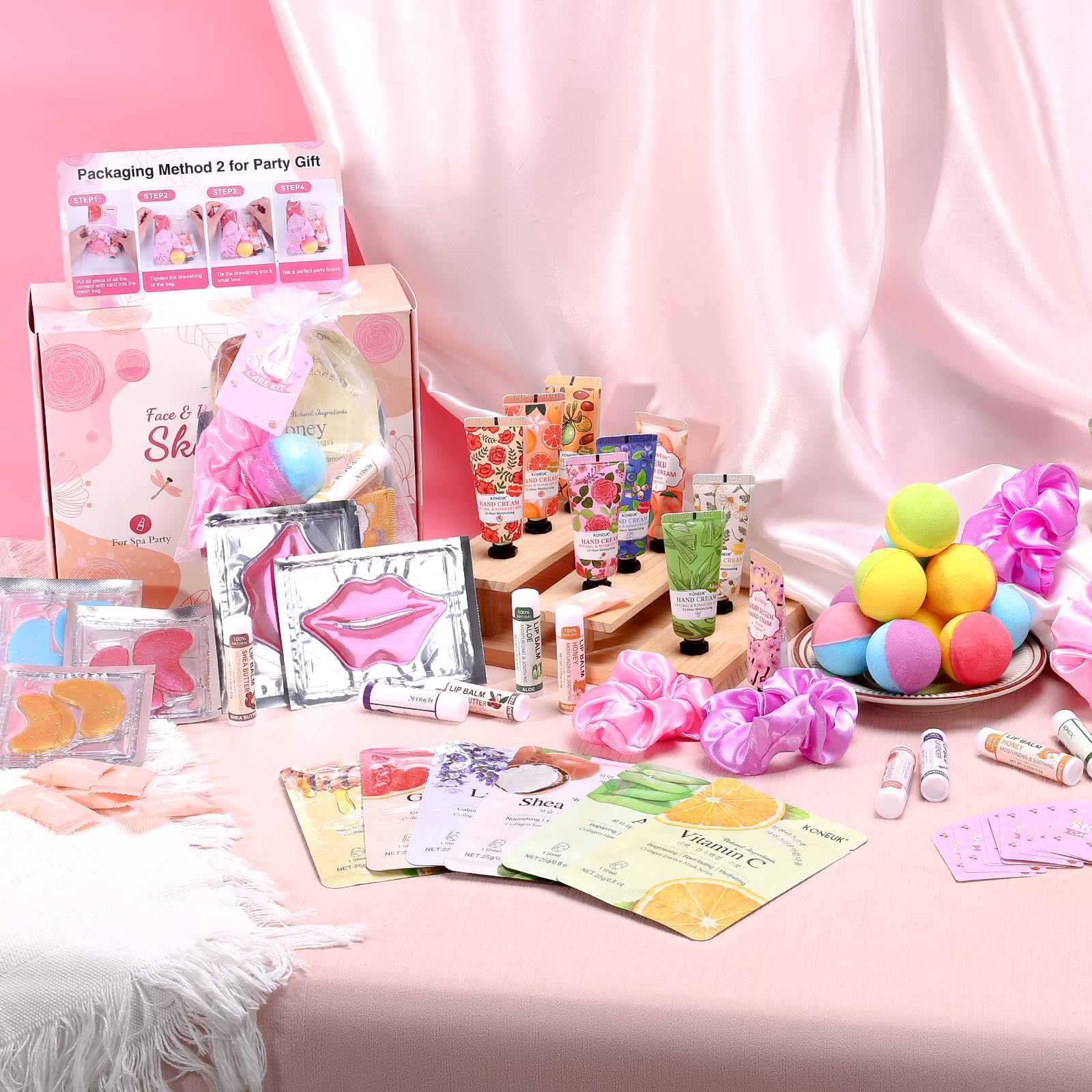 KONEUK spa party organza gift bags organize goodies for guests