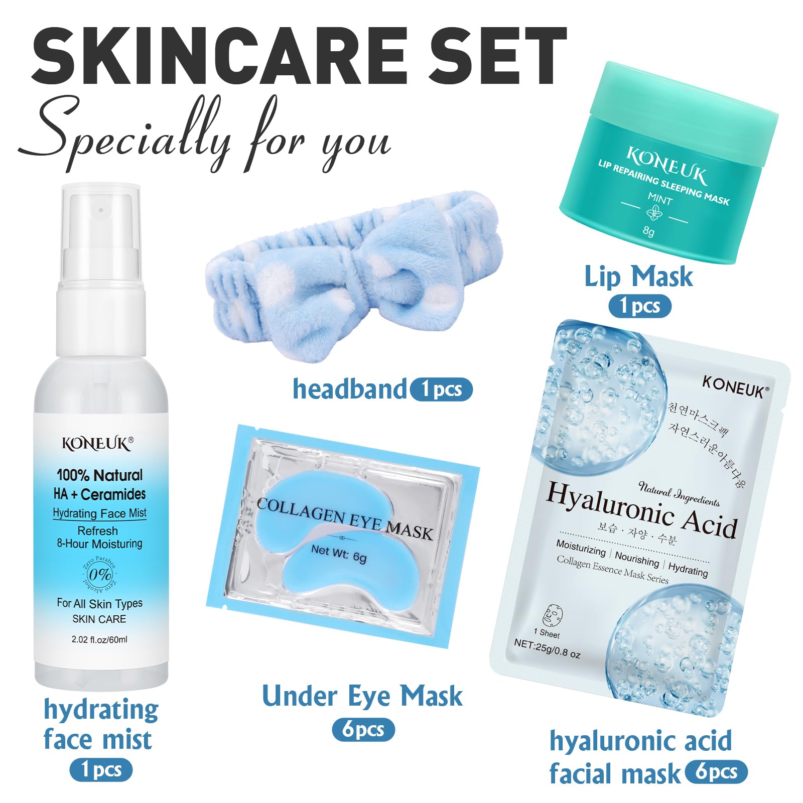 KONEUK under-eye patches for refreshed, hydrated under-eye area.