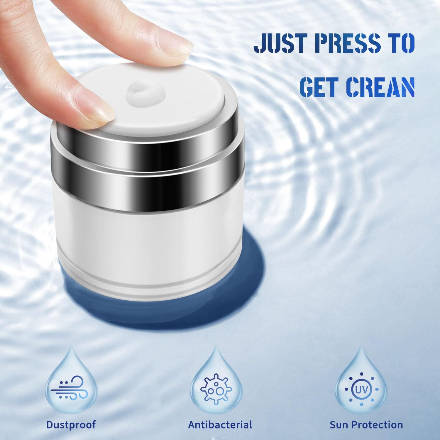Konosnd airless pump jar packaging-labels compatible with creams and gels.
