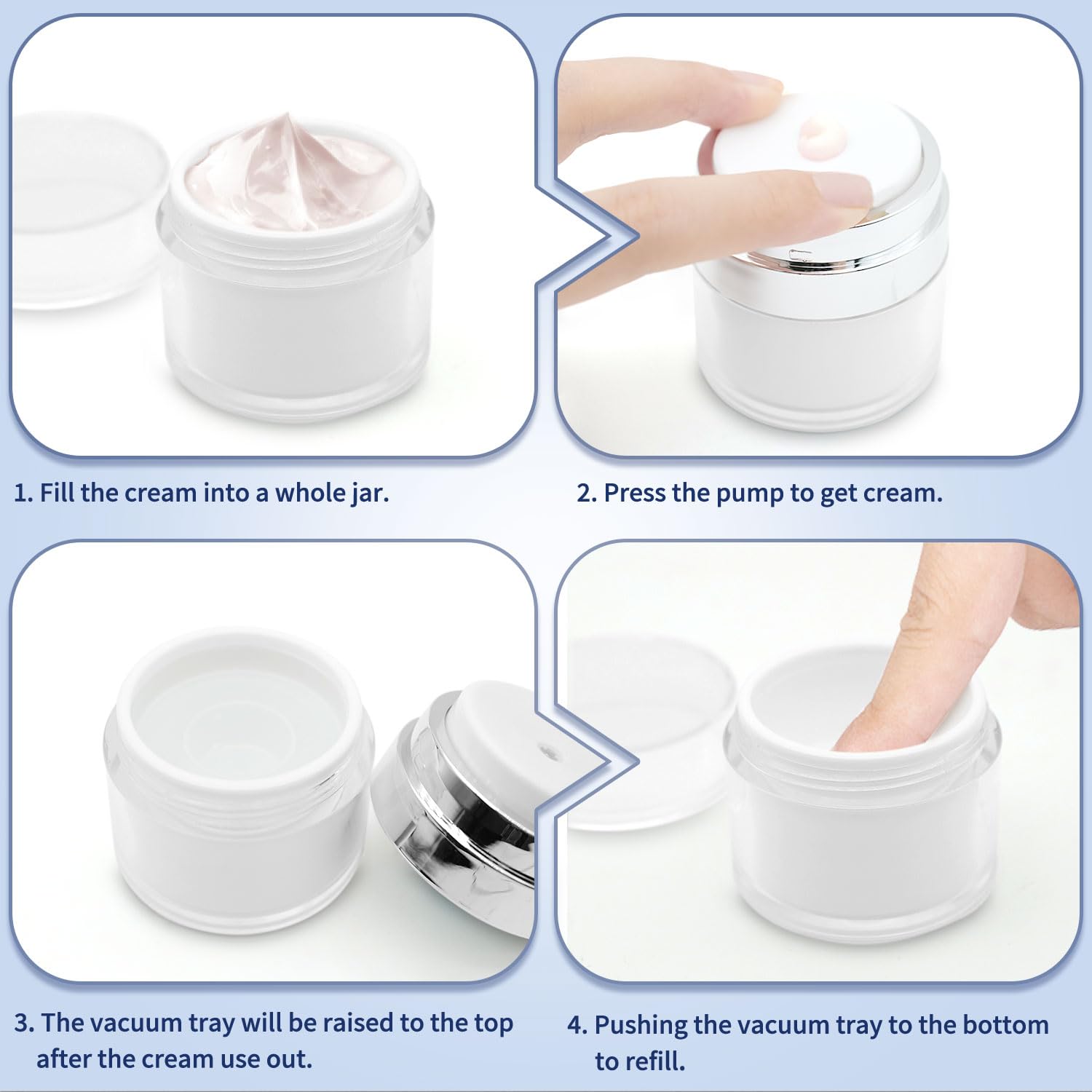 Konosnd airless pump jar travel case demonstrates compact, leak-proof design.