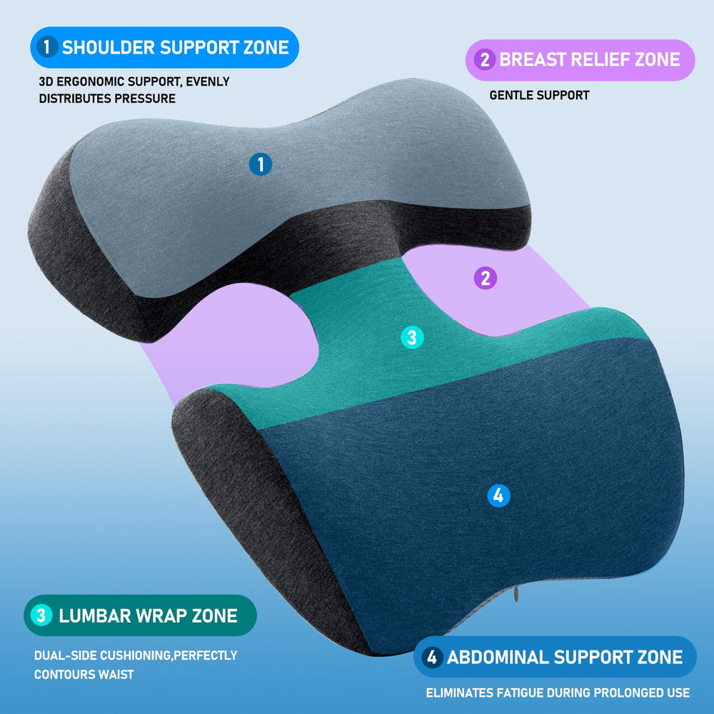 KONOVOLY pillow cushions shoulders and chest to encourage relaxed posture