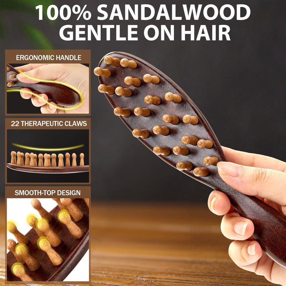 KONOVOLY sandalwood locs brush detangling action reduces frizz and breakage.