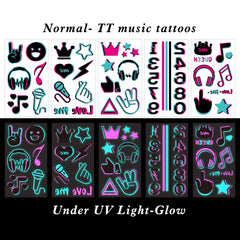 Konsait glow tattoo crown sheet for standout festival fashion.