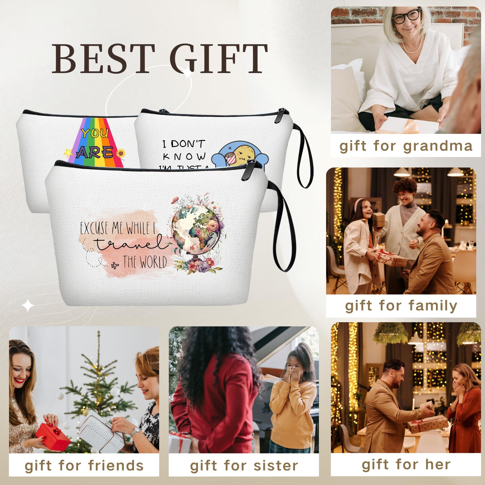 KONSOM travel makeup bag gift-ready packaging ideal for thoughtful travel gifts