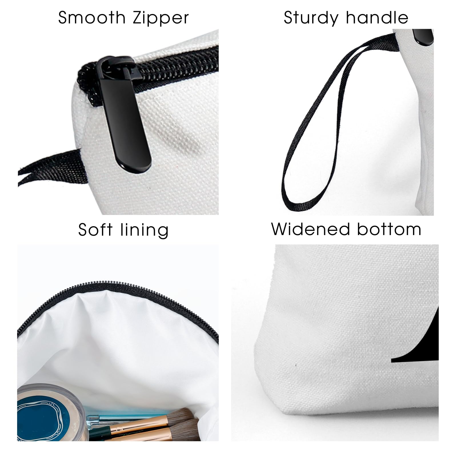 KONSOM travel makeup bag interior roomy for phones, keys, and cosmetics