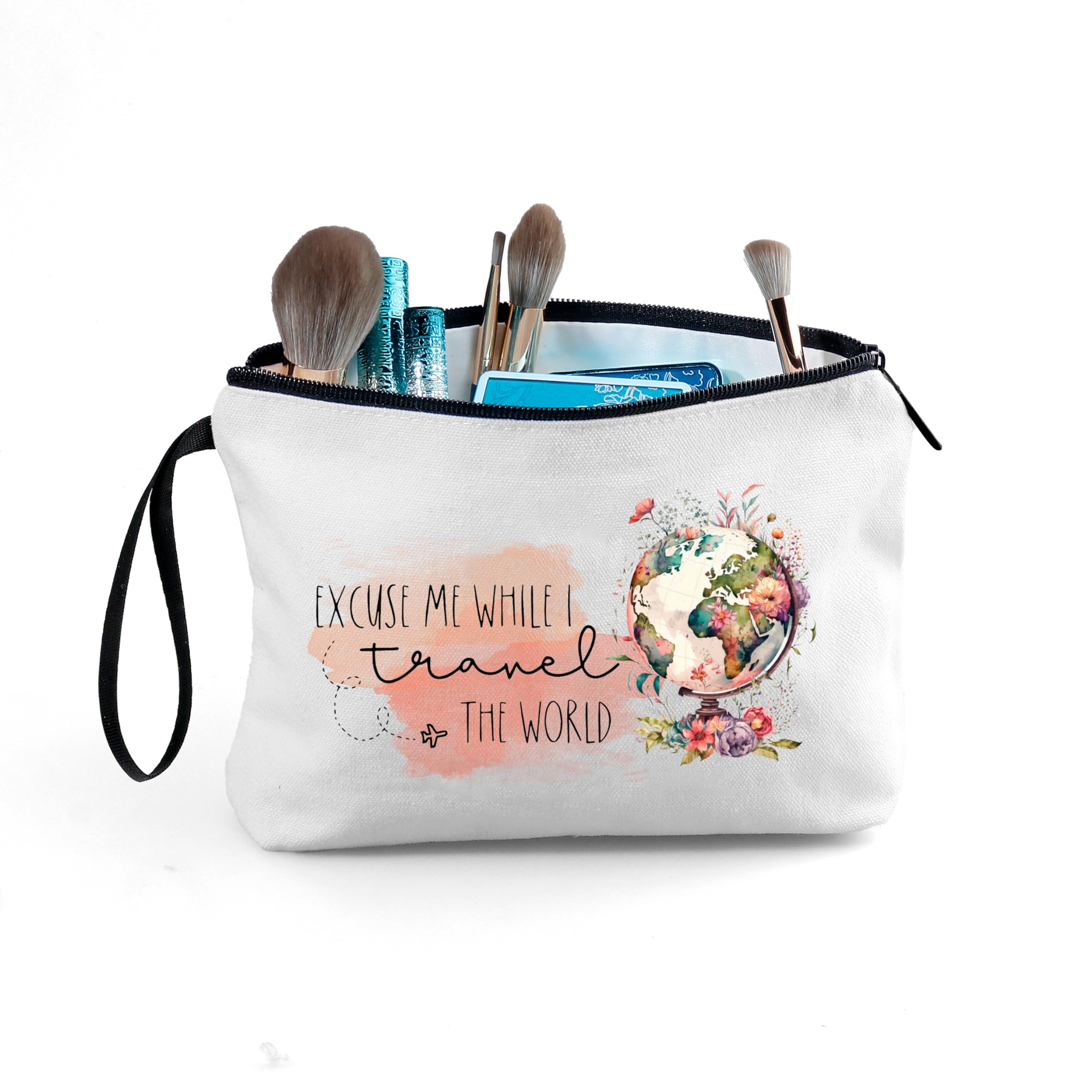 KONSOM travel makeup bag side view highlights compact profile for versatile daily use