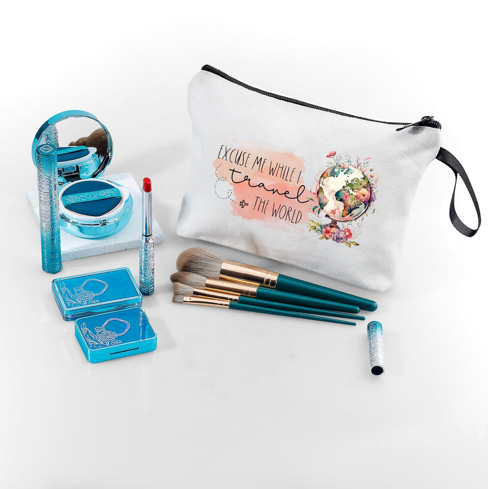 KONSOM travel-theme print closeup emphasizes unique design for travel-loving recipients