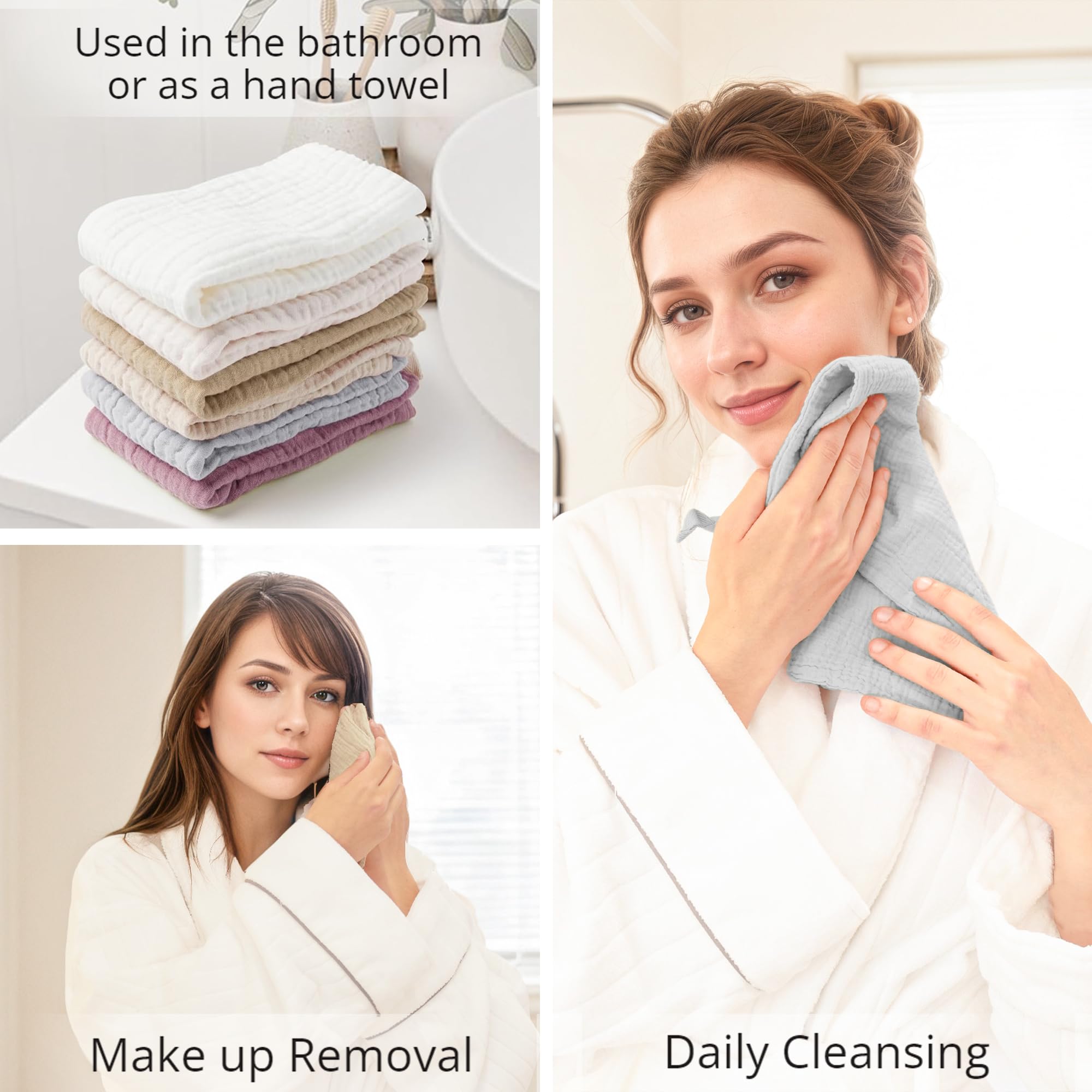 Konssy face cloths makeup removal with soft touch for gentle cleansing.