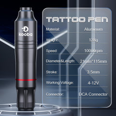 KOOBA Tattoo Gun Kit ink cups and colors for quick palette changes.