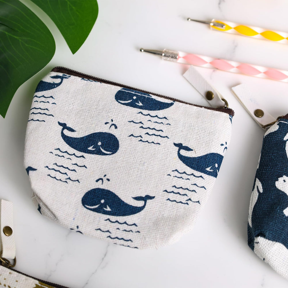 Koogel canvas pencil bag polar bear pattern colorful pencil and tool keeper