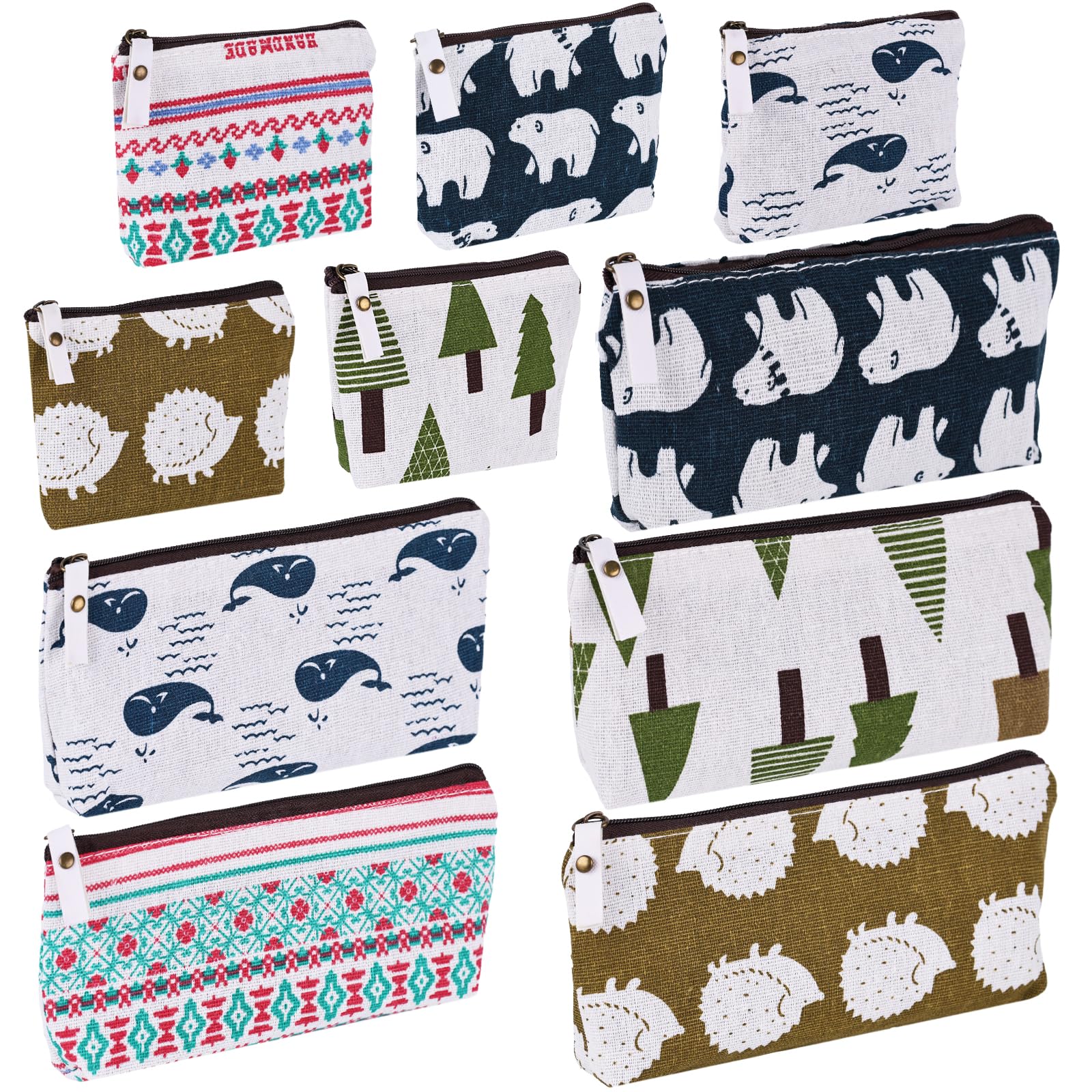Koogel canvas pencil bag snowflake pattern keeps pens organized on the go